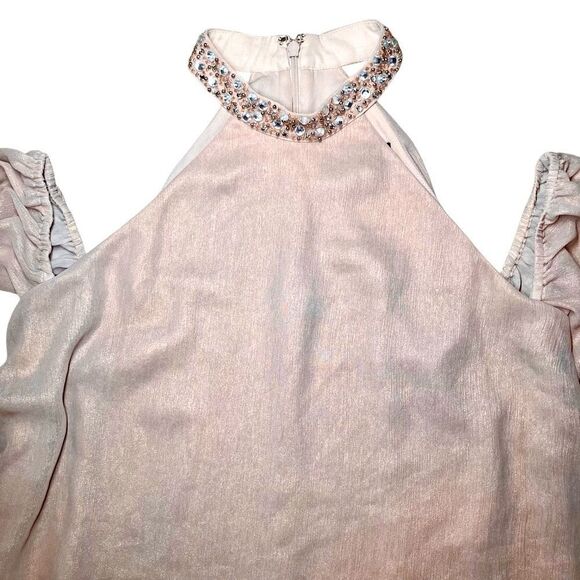 Laundry by Shelli Segal Embellished Halter Neck Mini Dress in Pink Women’s 4 - Picture 3 of 9